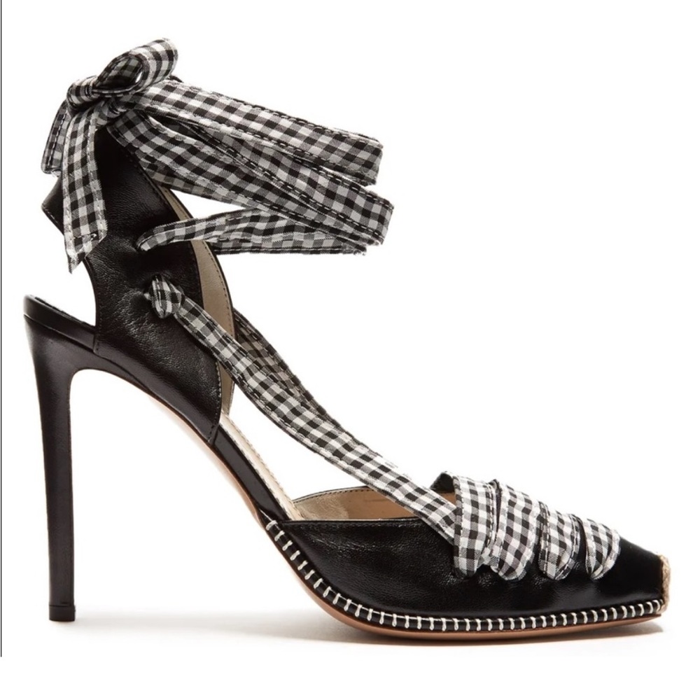 Altuzarra Black Leather Lace Up Pumps